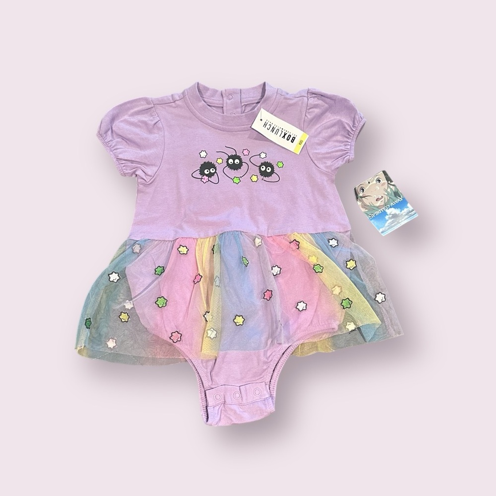 NWT BoxLunch Baby Spirited Away Tutu Onesie with Rainbow Tulle Skirt Sz 18 Mon